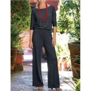 Soft Surroundings Toujours Jumpsuit Black Women's Medium NWOT